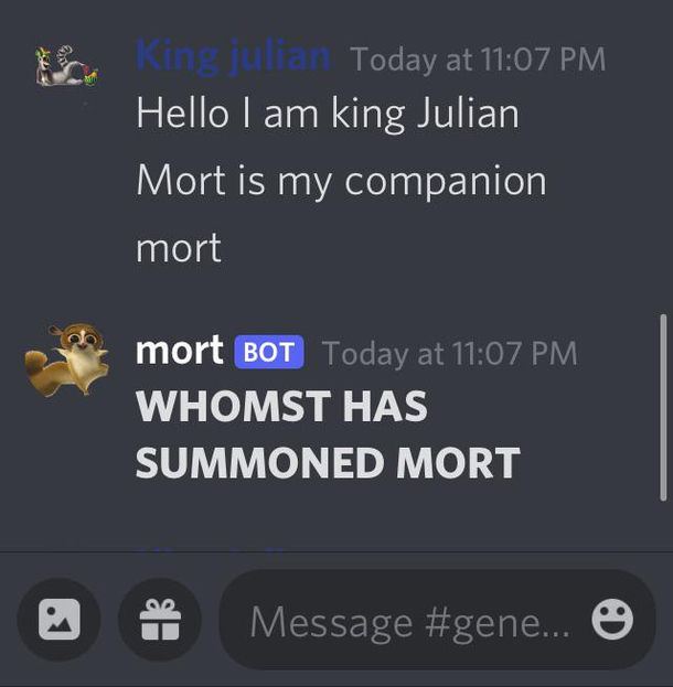 All I was doing was testing a bot command and