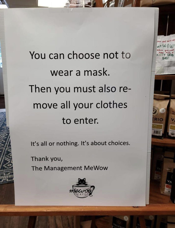 All or Nothing A sign from a local business