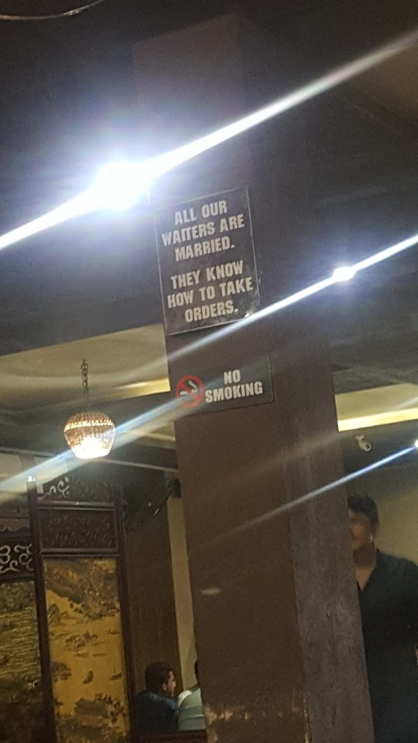 All our waiters are married