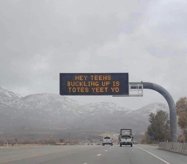 All the cool teens wear seatbelts