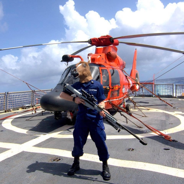 All the other services say the Coast Guard just horses around all day I say neigh