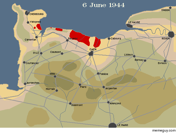 Allied Controlled Territory following the Invasion of Normandy June   - August  