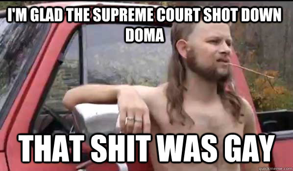 Almost Politically Correct Redneck on DOMA