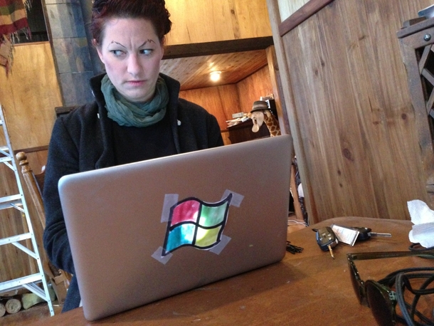 Amanda Palmer before giving a speech at Microsoft