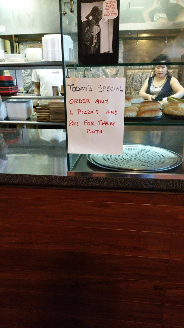 Amazing Deal at my local Pizza Shop