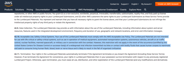 Amazon has a section covering the zombie apocalypse in their terms and conditions