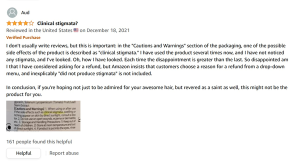Amazon review of a hair product Im thinking of buying I think Im sold