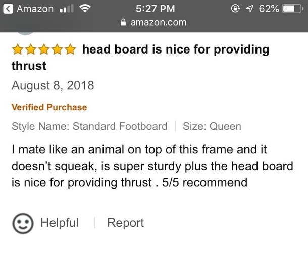 Amazon review of bed frame