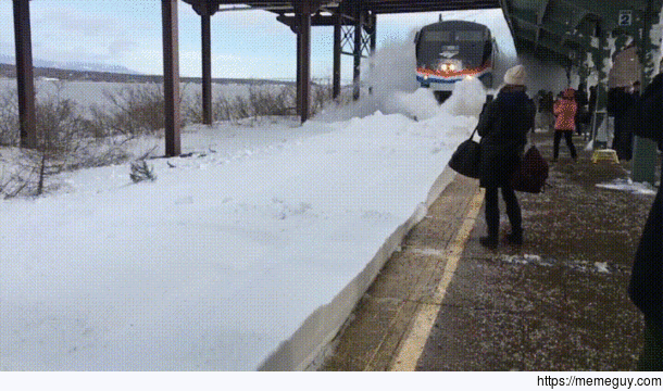 Amtrak Train collides with a track full of snow