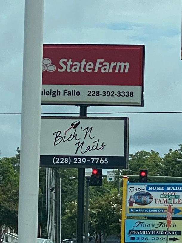 An actual nail salon on the MS Gulf Coast