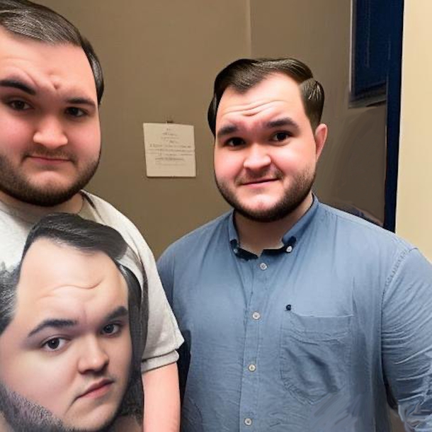 An AI put me before and after losing some weight into the same photo It also decided to roast my hairline