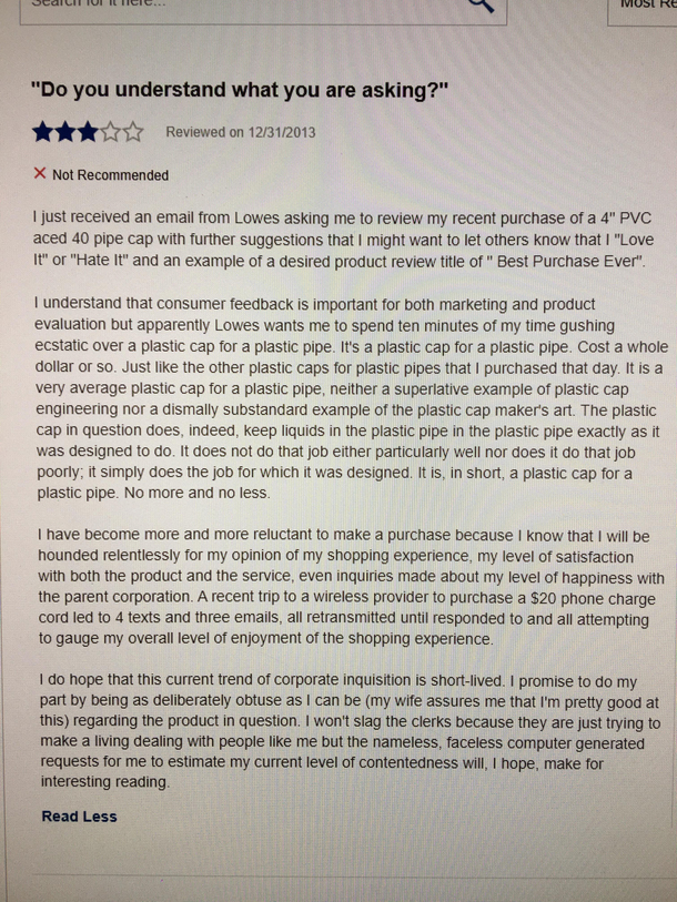 An amusing review of a simple product