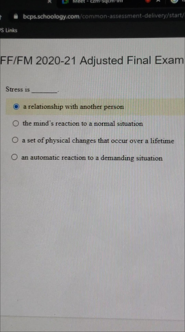 An answer on my PE final exam