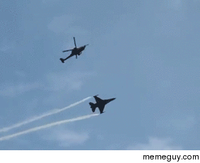 An Apache backward leap with flare countermeasure