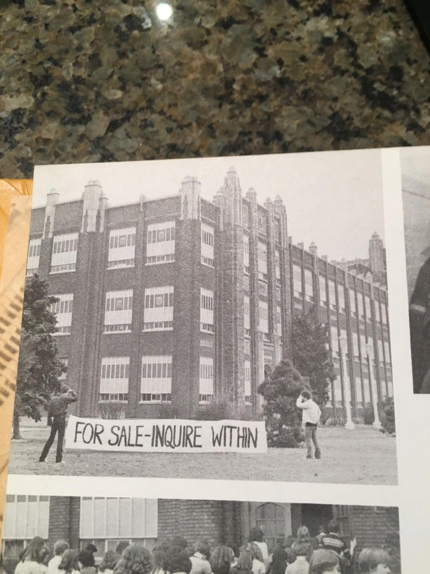 An April fools joke I found in my dads high school yearbook