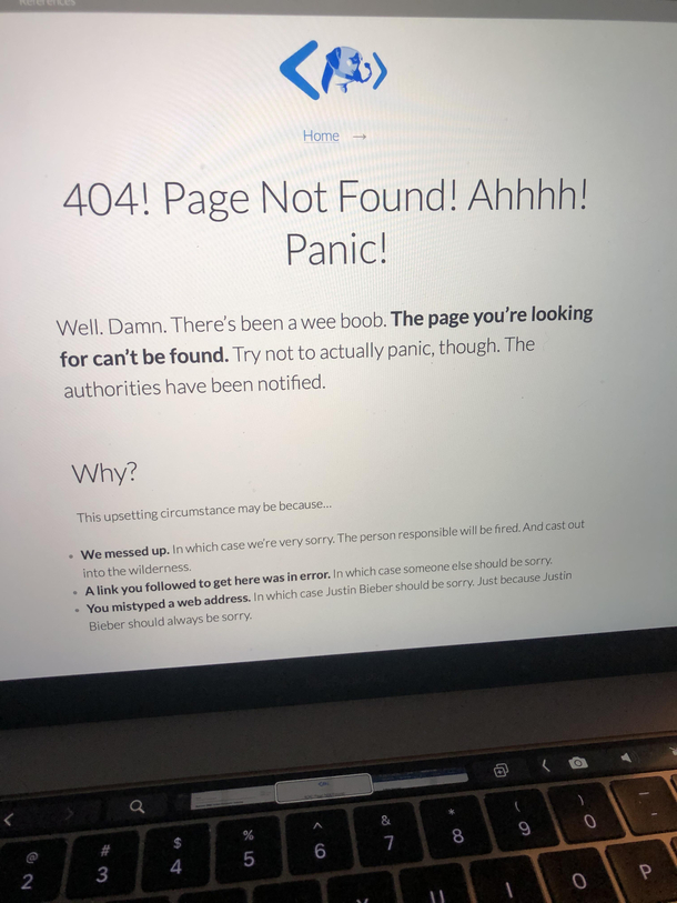 An error I got from a school link