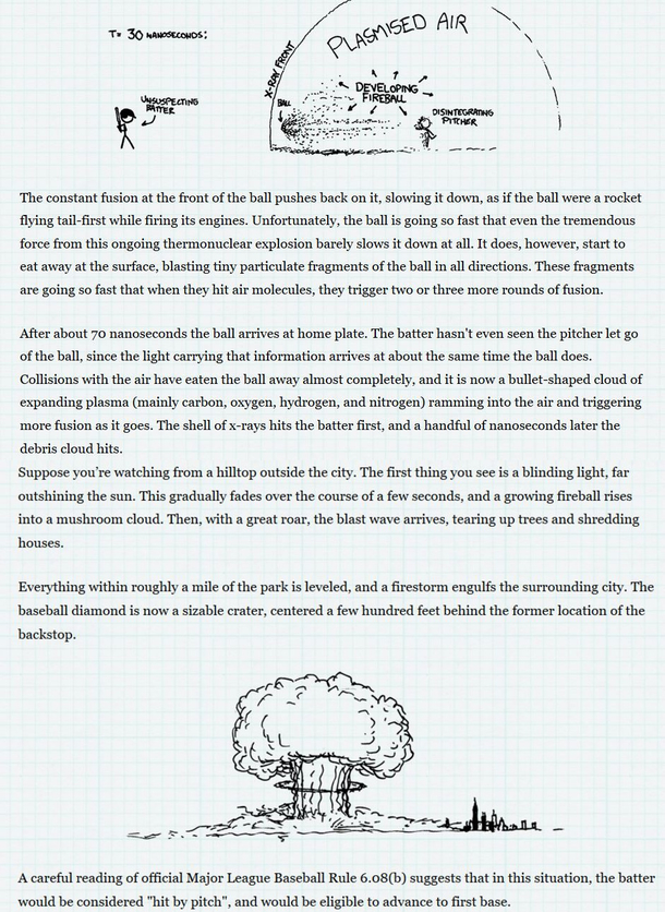 An explanation of what would happen if you threw a baseball at  the speed of light