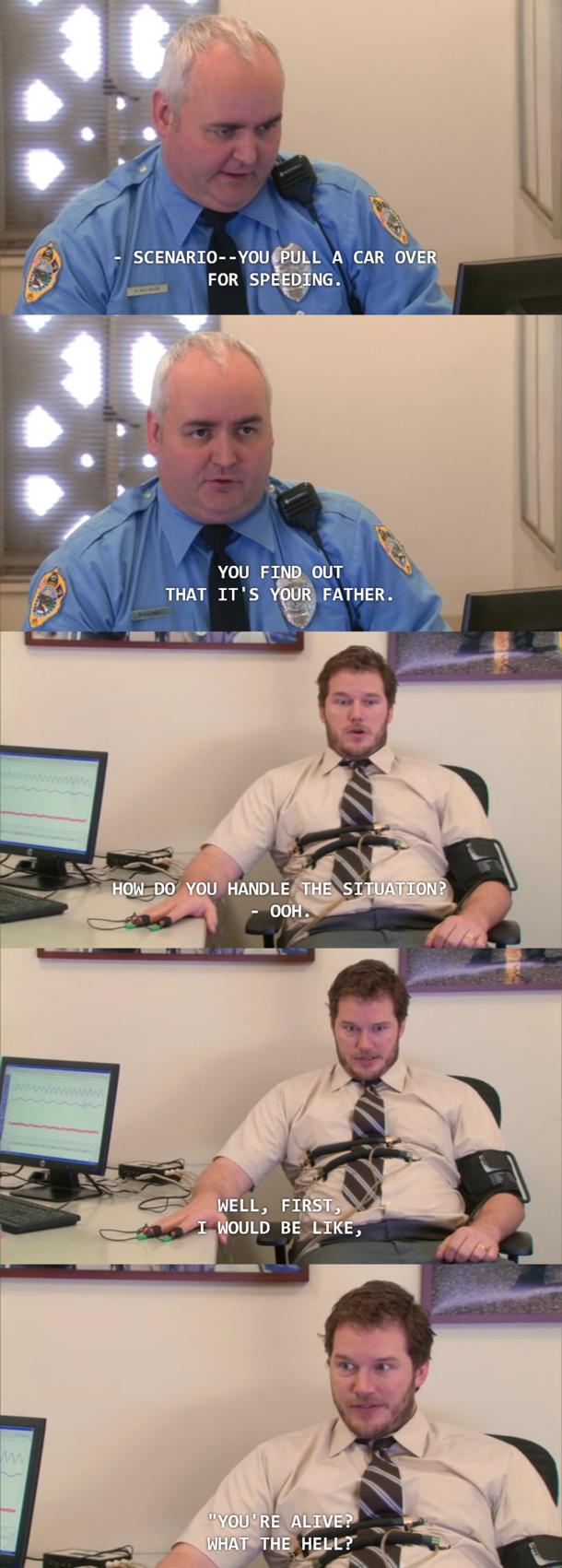 Andy trying to become a cop
