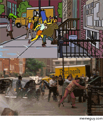 Angry Sonny Corleone vs Marge Simpson on steroids