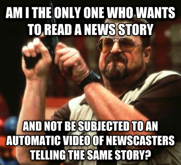 Angry Walter tries to read the news