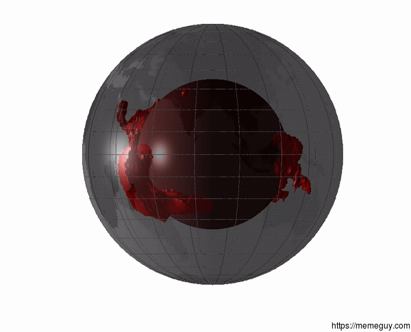 Animation showing the location of superplumes around the Earths core