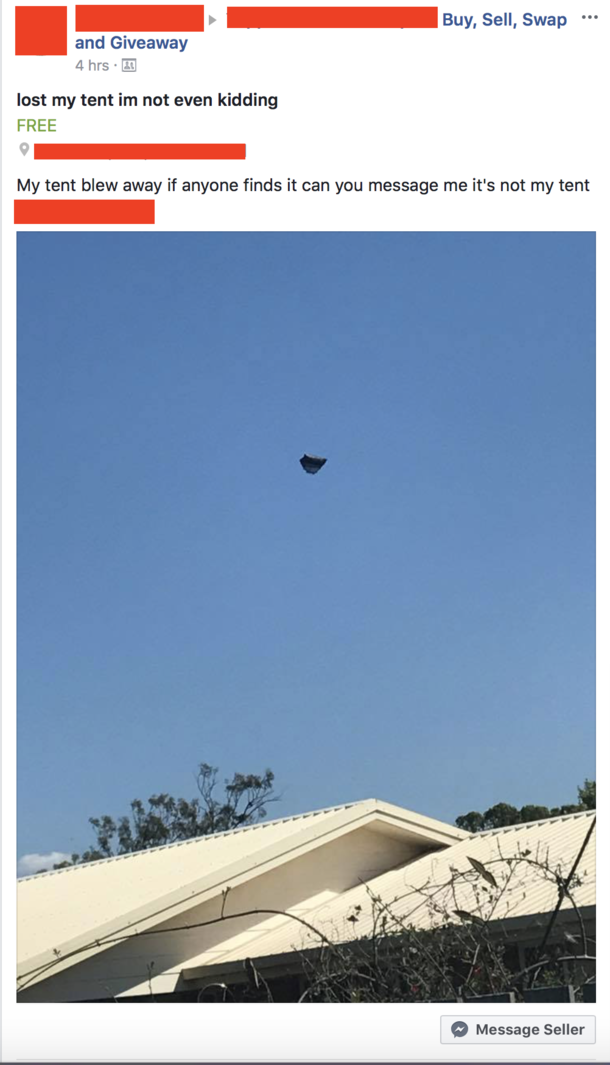 Anyone found an abandoned tent