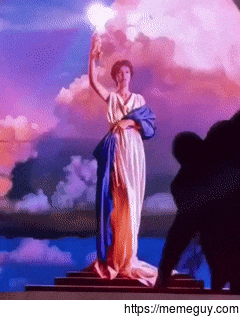 Anyone know where this gif if from Its the Columbia Pictures torch lady beating people up