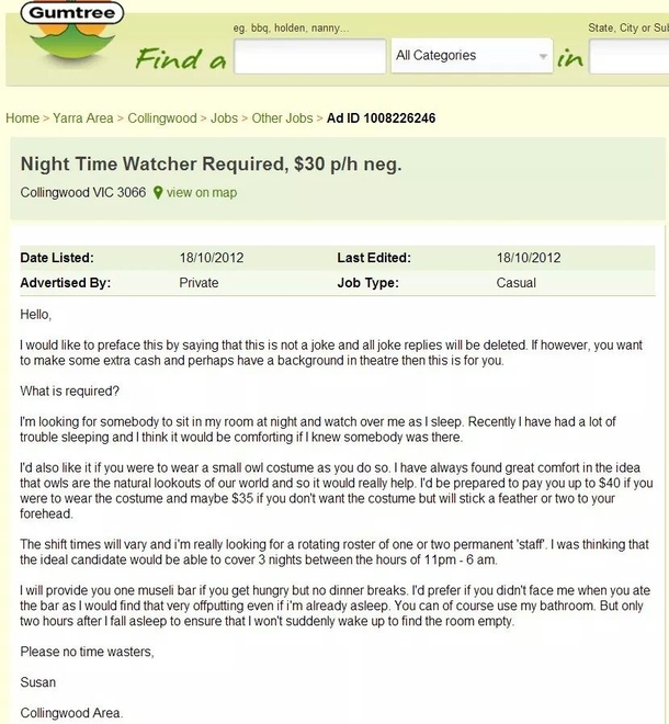 Anyone looking for a job