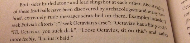 Apparently dick sucking insults have been around for two thousand years at least Found while reading a biography about Augustus