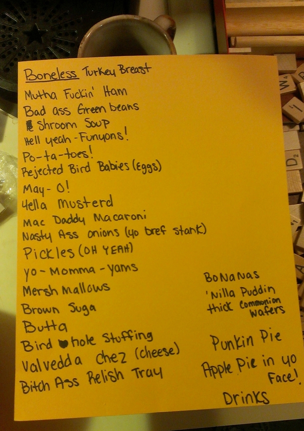 Apparently Im not allowed to make the shopping lists anymore