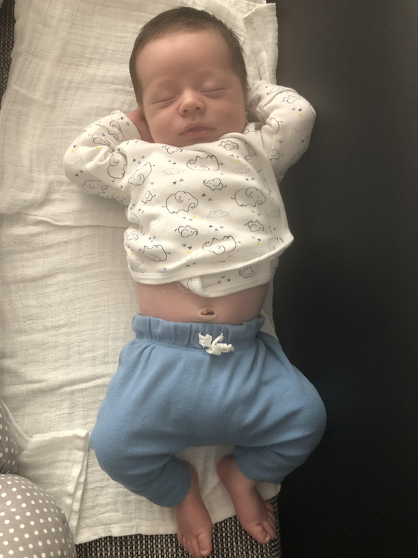 Apparently my new born is taking  easy