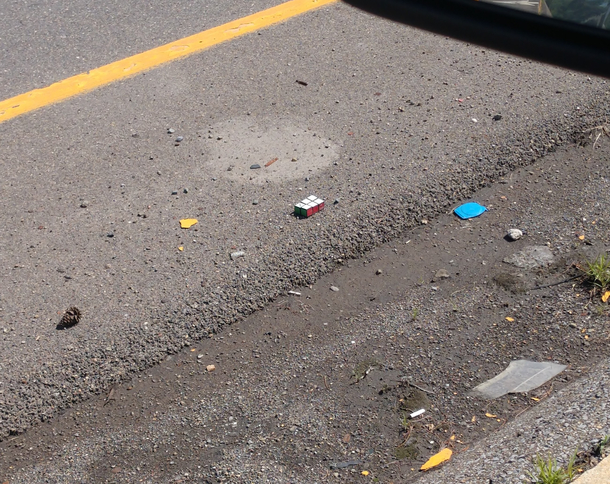 Apparently someone couldnt solve this Rubics cube and tossed it out the window