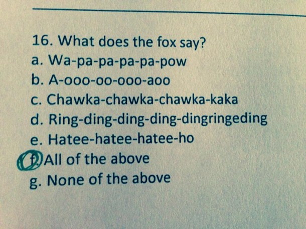 Apparently this question showed up on a friends psych quiz