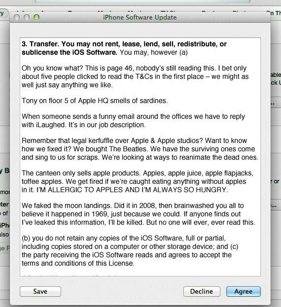 Apples terms and conditions