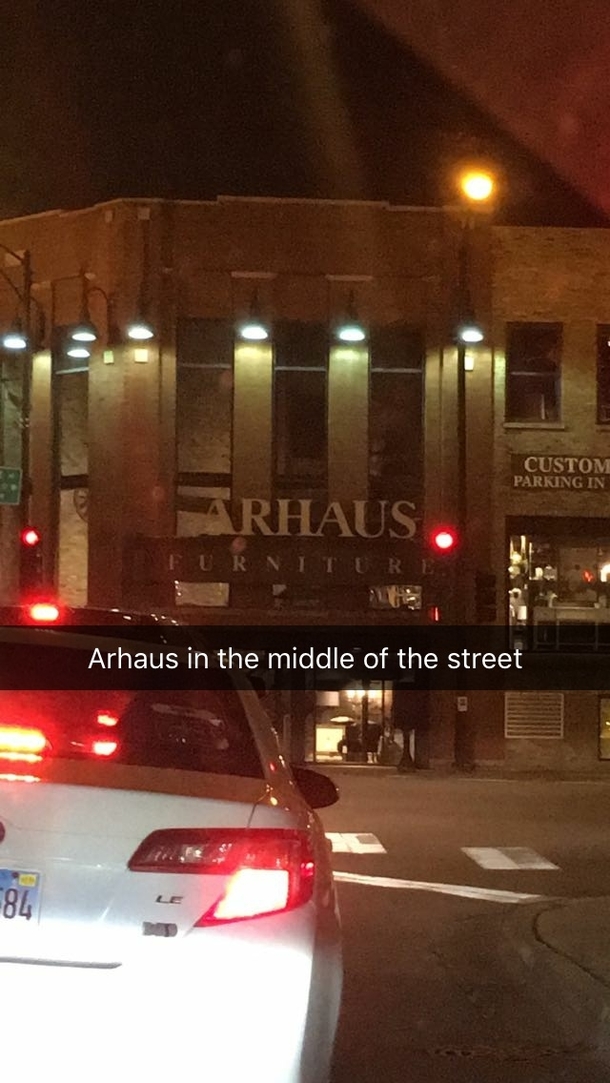 Arhaus in the middle of the street