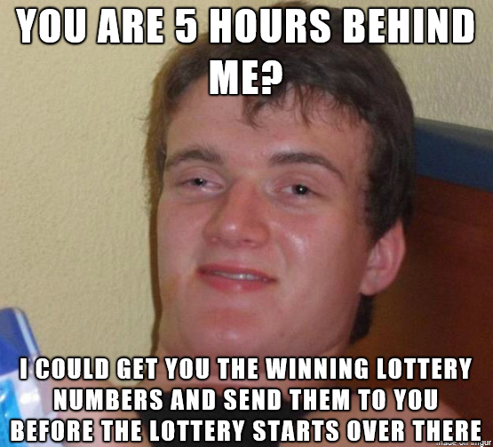 As a Brit talking to my friend on the East Coast