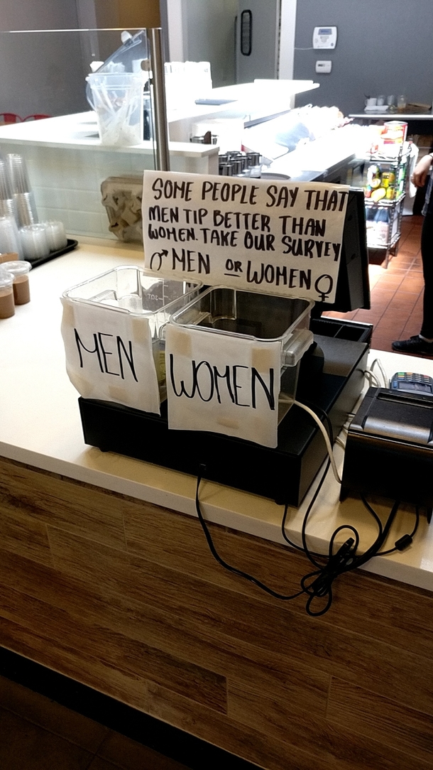 As a male trying to break gender stereotypes I purposely tipped less