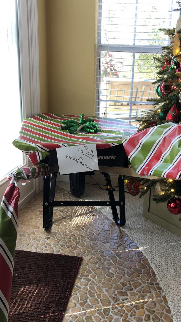 As a newish homeowner I asked my parents for some yard equipment for Christmas They had me guessing about this one all the way until the end