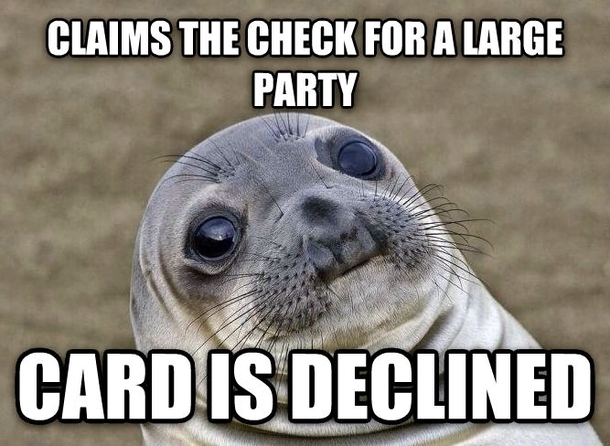 As a waiter no one is comfortable when this happens