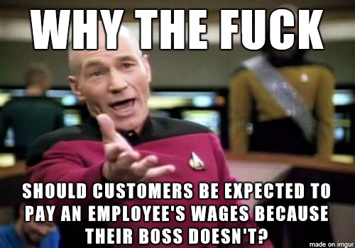 As an Australian seeing all these posts about tipping workers because its not fair what theyre getting paid