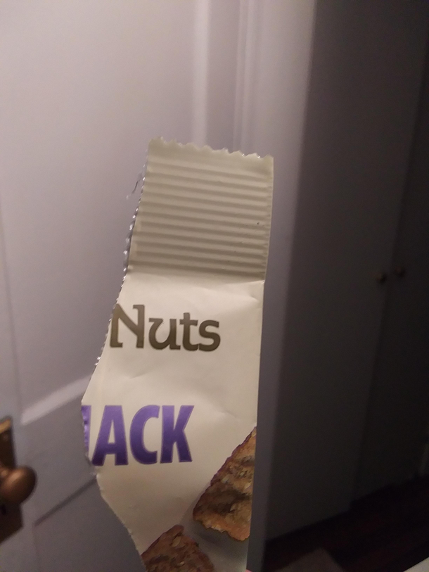 As I was cleaning out my drawers I found this unintentionally perfect torn corner of some mixed nuts from the other day Call me immature but