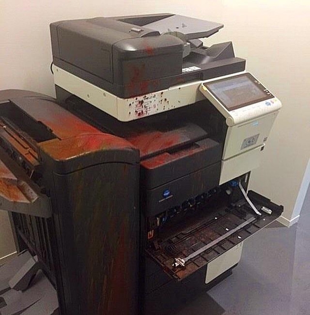 As tempting as it is please dont change the office printer cartridges yourself