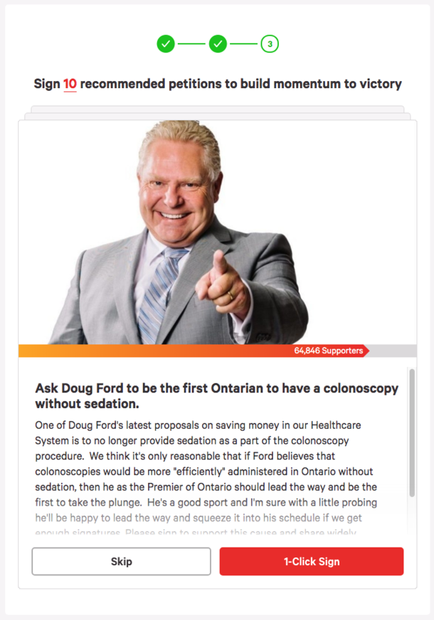 Ask Doug Ford to be the first Ontarian to have a colonoscopy without sedation changeorg