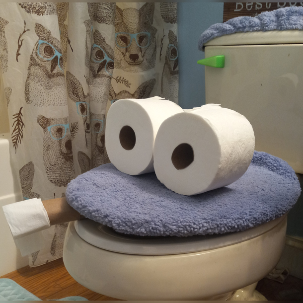 Asked my  yr old to clean up the bathroom came back to this
