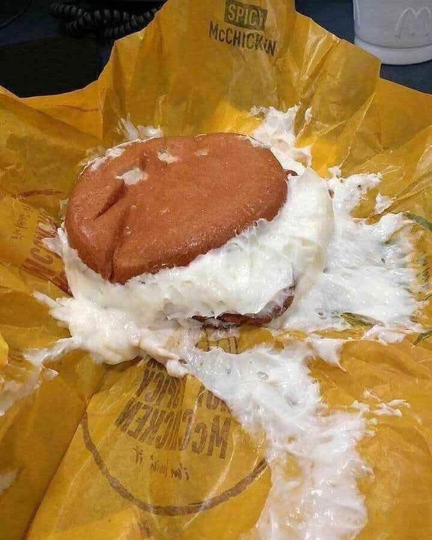 Asks for extra mayo receives a McCumshot courtesy of Ronald McDonalds dick