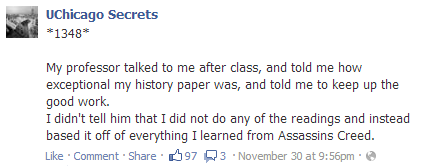 Assassins Creed Teaching college-level history lessons since 
