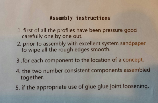 Assembly instructions got it