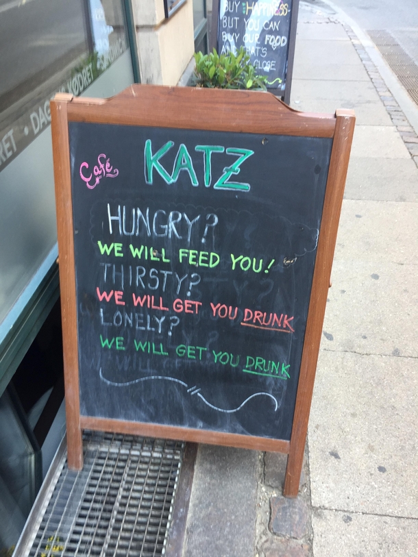 At a bar with a sense of humour 