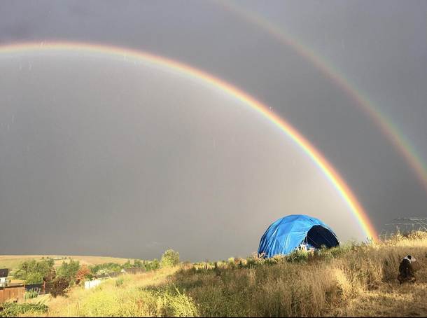 At the end of the double rainbow