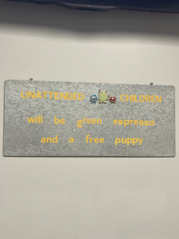 At the kids room at my local car wash